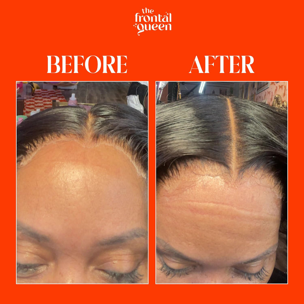 The Frontal Queen lace-bond-spray offers secure hold for confident wear.