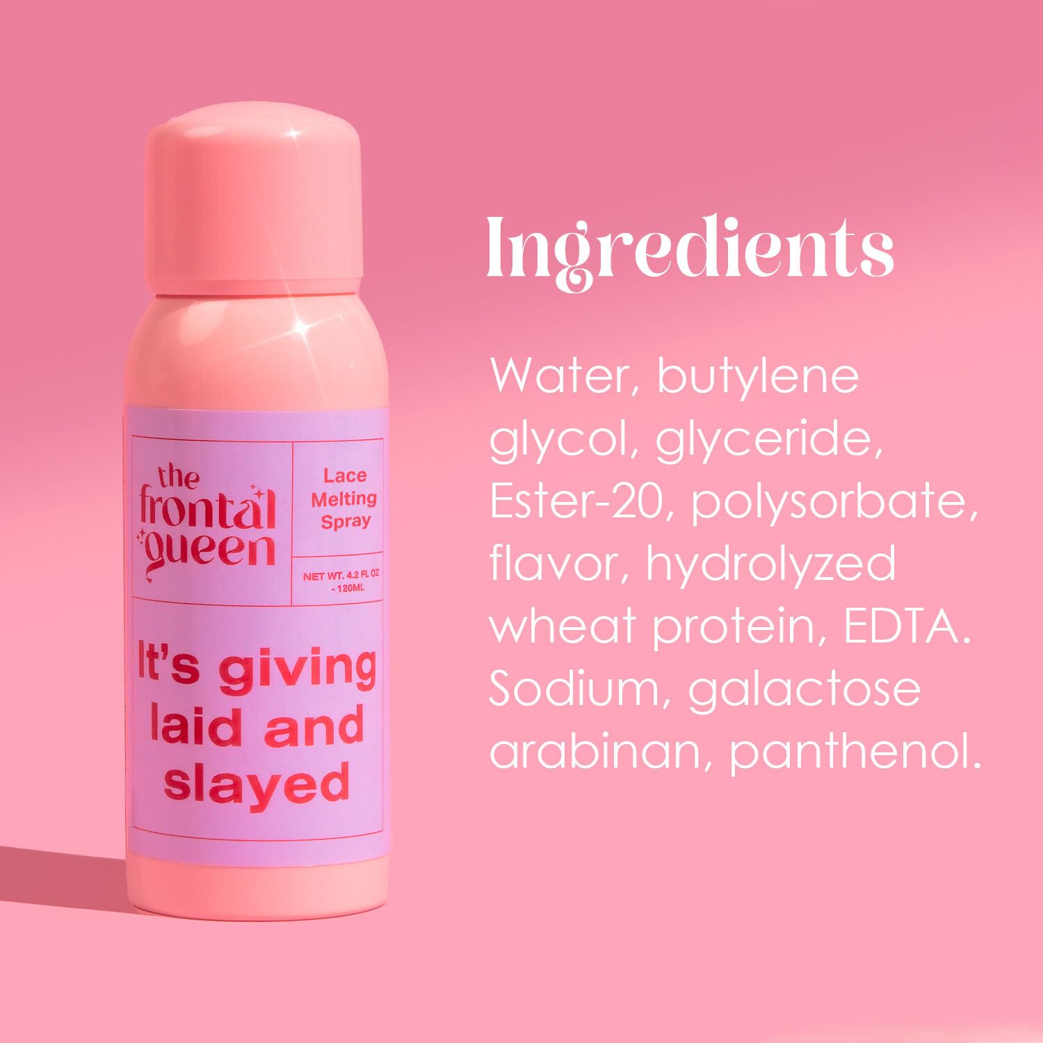 The Frontal Queen water-resistant-lace-spray withstands sweat and light moisture.