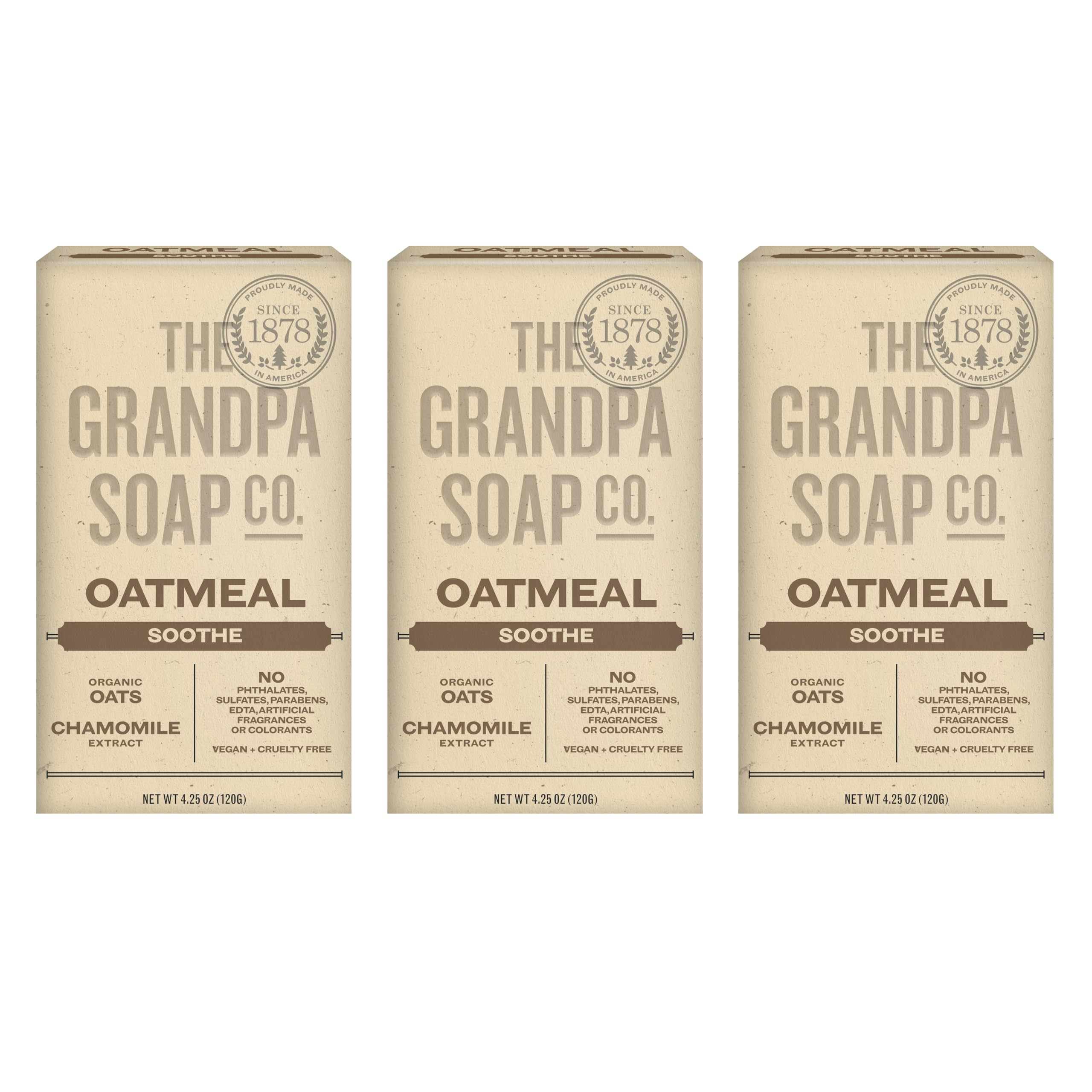 The Grandpa Soap Company barra de avena, exfoliante suave para la piel
