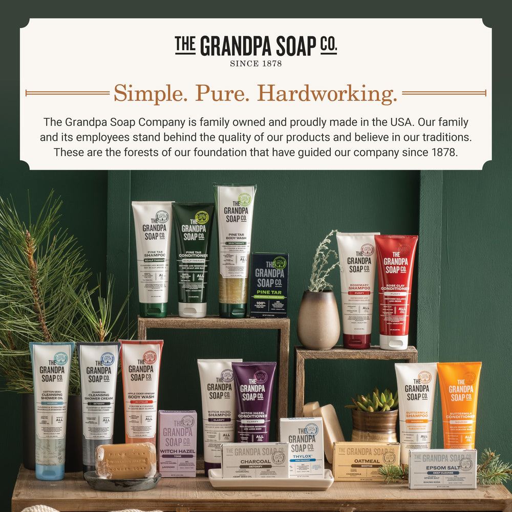 The Grandpa Soap Company Pine Tar Bar Soap barra sólida, duradera.