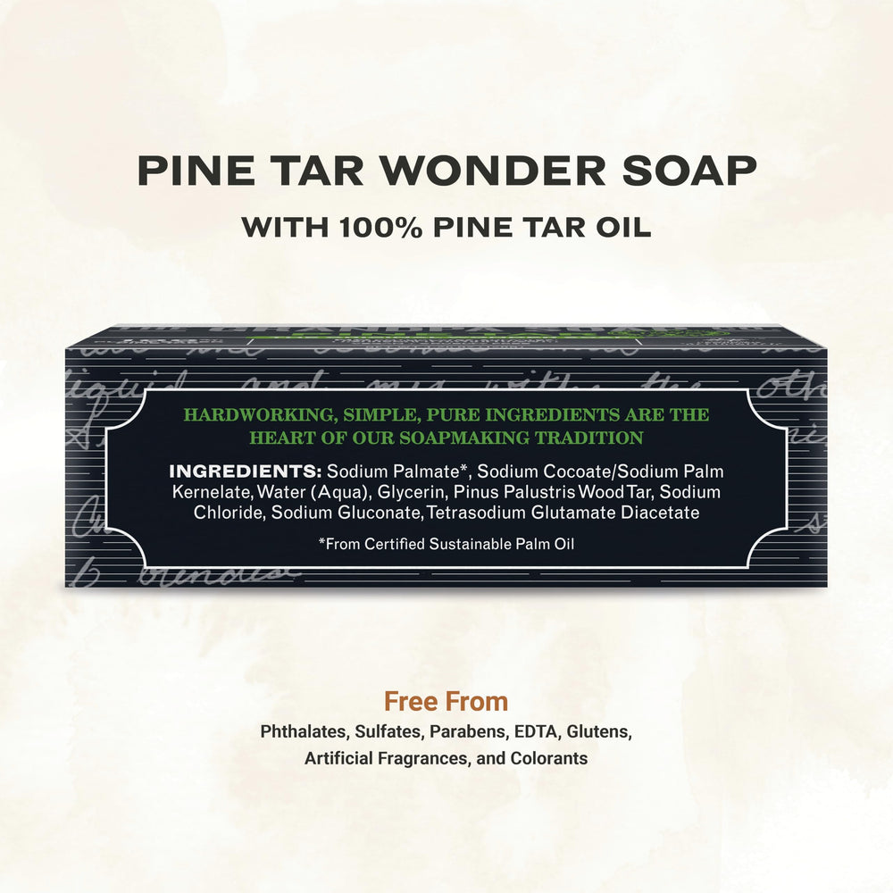 The Grandpa Soap Company Pine Tar Bar Soap en la mano, uso diario.