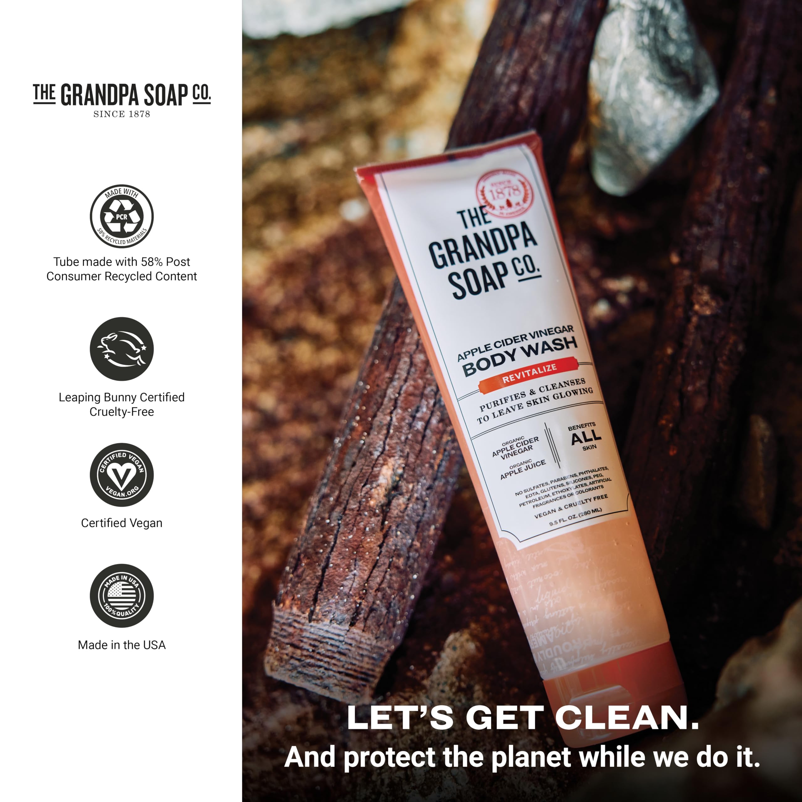 The Grandpa Soap Company: envase práctico de 9.5 onzas para uso diario.