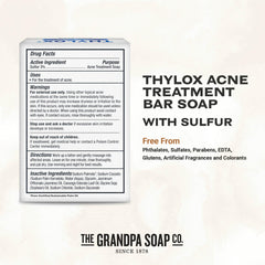 The Grandpa Soap Company Thylox acné en uso diario, puede favorecer una piel más clara