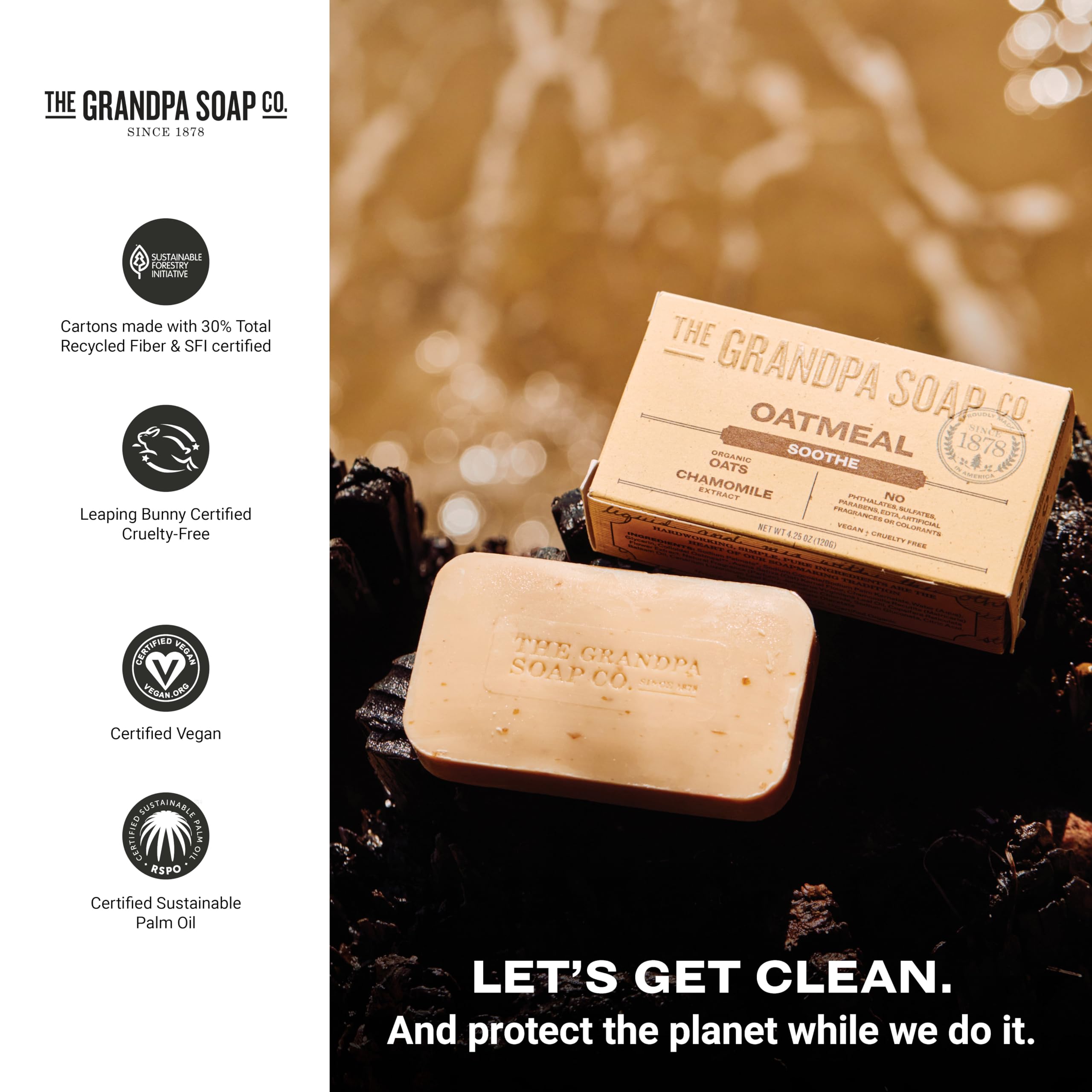 The Grandpa Soap Company etiqueta ecológica, certificado cruelty-free