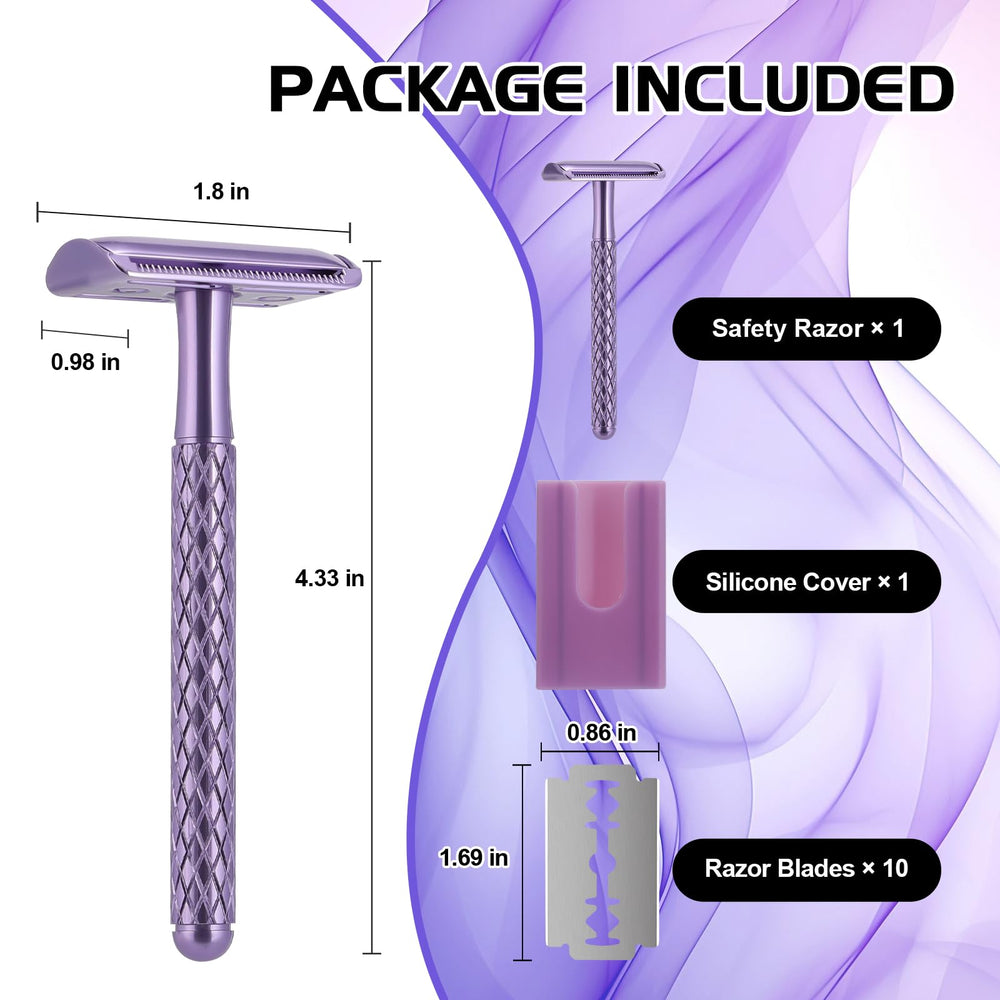 The Grooming Society travel-ready razor with silicone sleeve keeps blades secure.