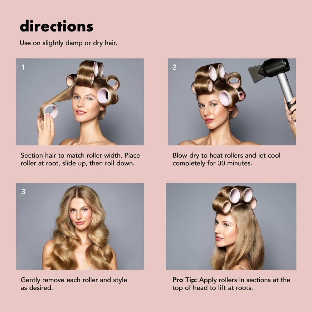 Self-grip design demonstrated for clip-free, gentle styling.