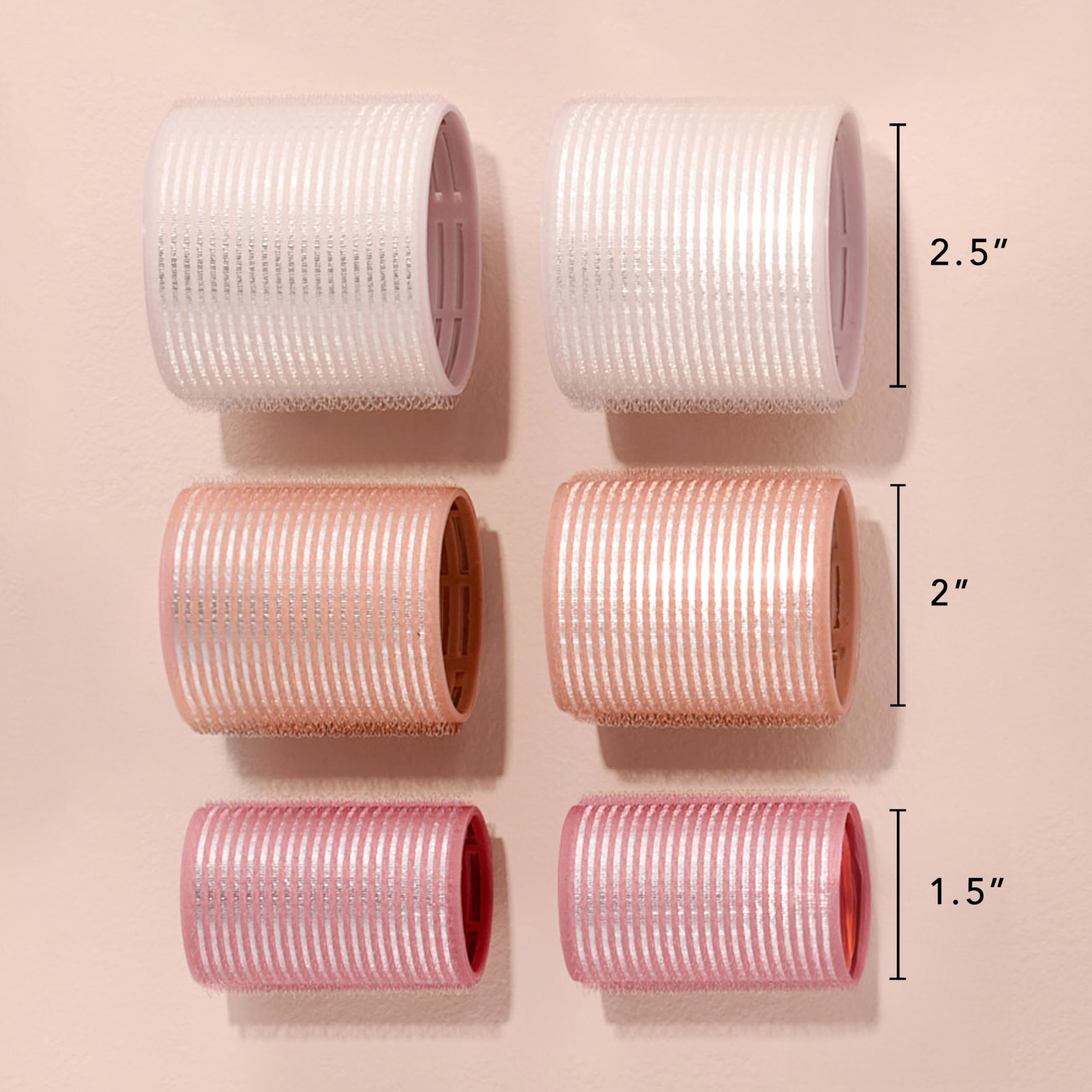 Three sizes shown to illustrate versatile fullness and curls.