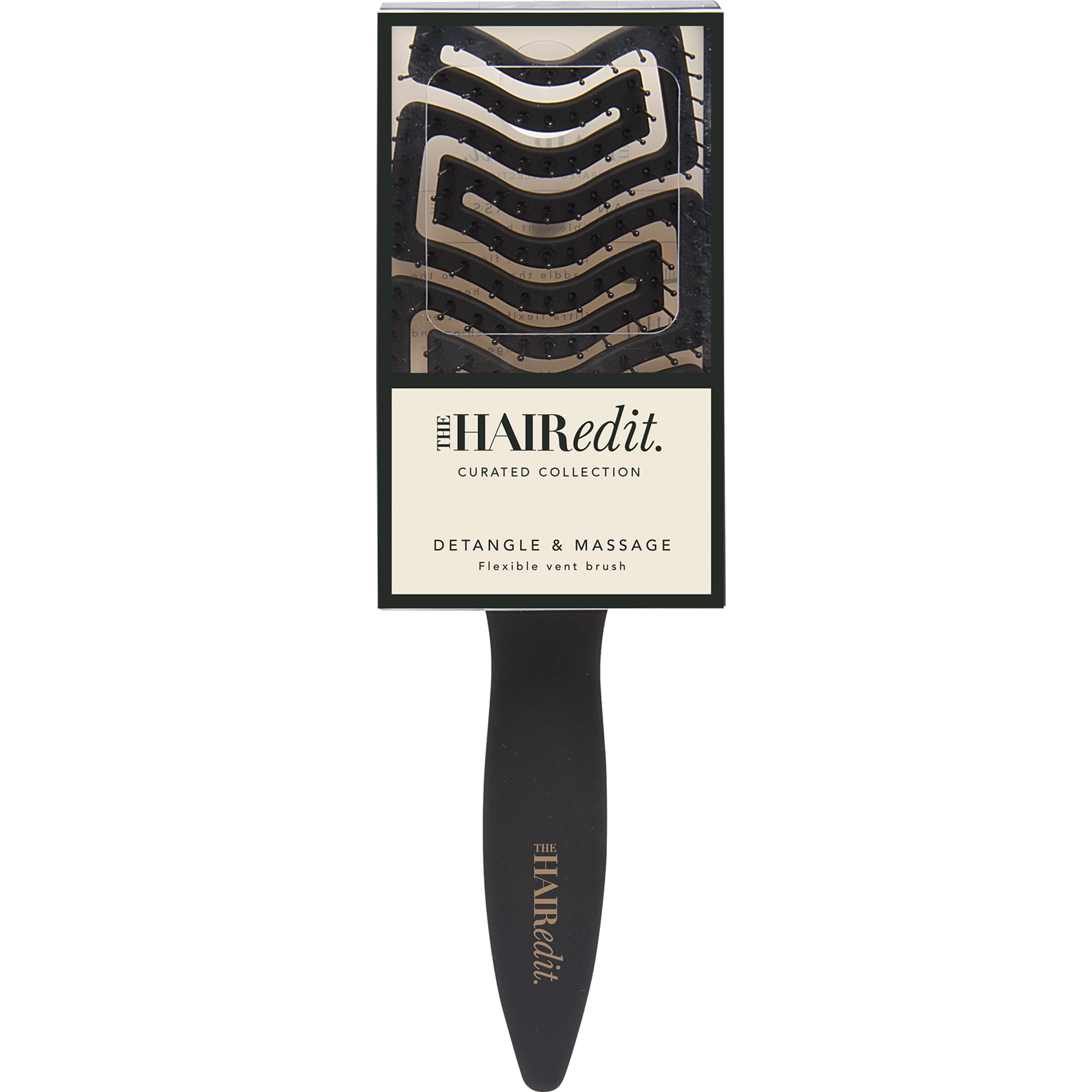 The Hair Edit detangle brush works well on all hair types including thick curls.