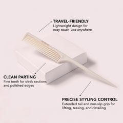 The Hair Edit extended tail for professional sectioning and placement.