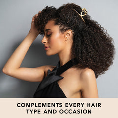 The Hair Edit Giro Francés, acabado lustroso, complementa looks para oficina y eventos.