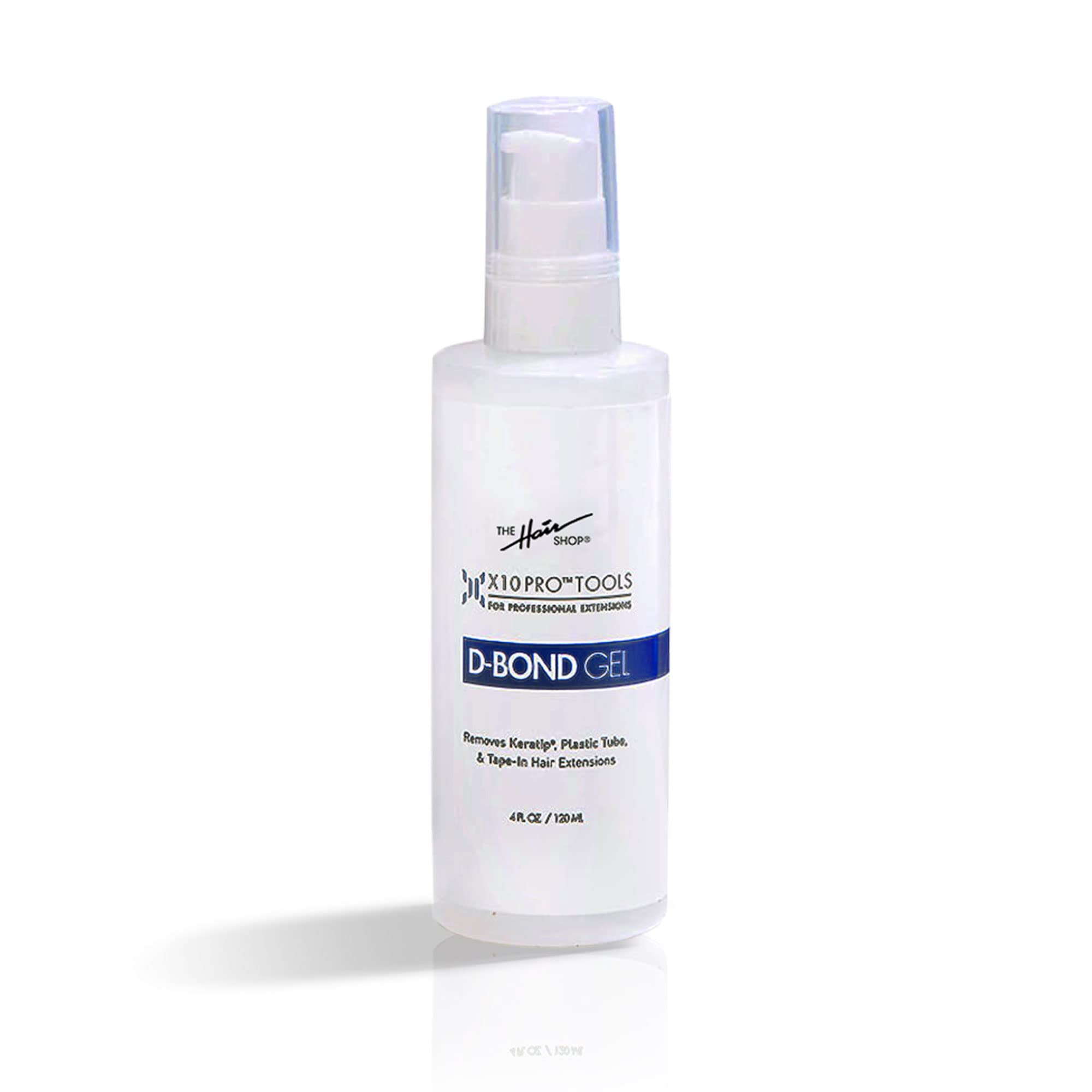 The Hair Shop X10 Pro-Tools D Bond Remover bottle for quick bond removal.