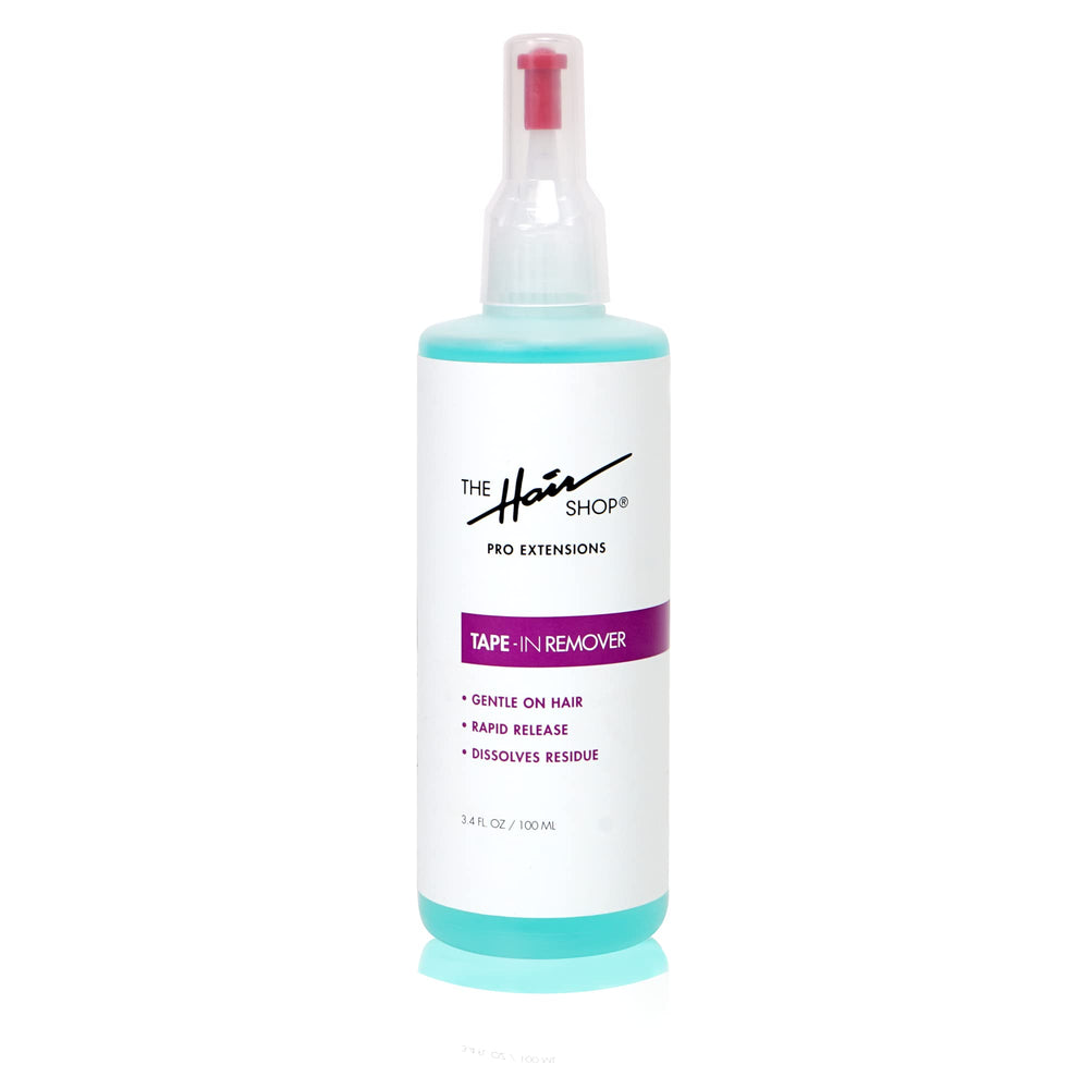 The Hair Shop X10 Pro-Tools Tape-In Remover bottle for precise bond release.