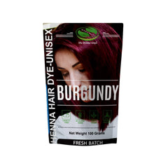 The Henna Guys burgundy dye bottle closeup for rich natural color