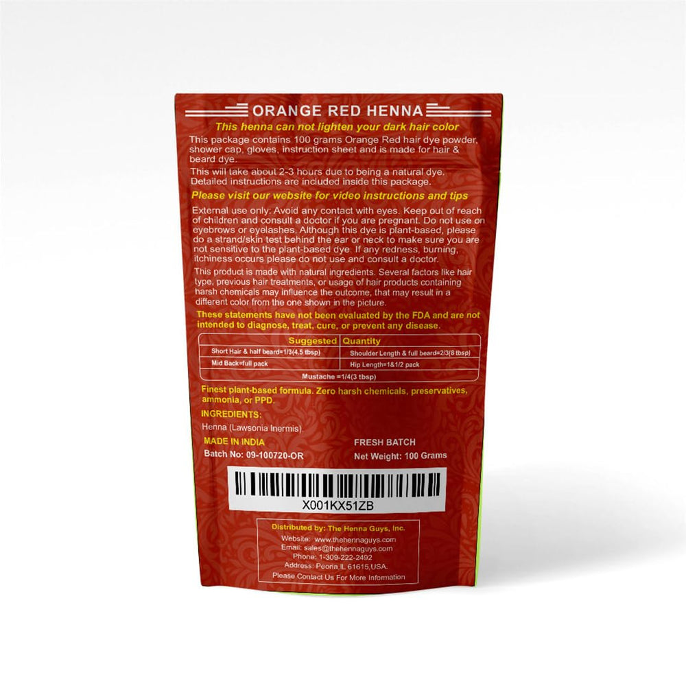The Henna Guys color result on hair sample shows natural, even tone.