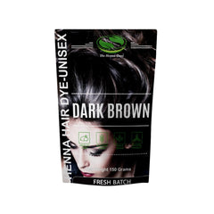 The Henna Guys dark brown hair color bottle pour shows easy, mess-free application