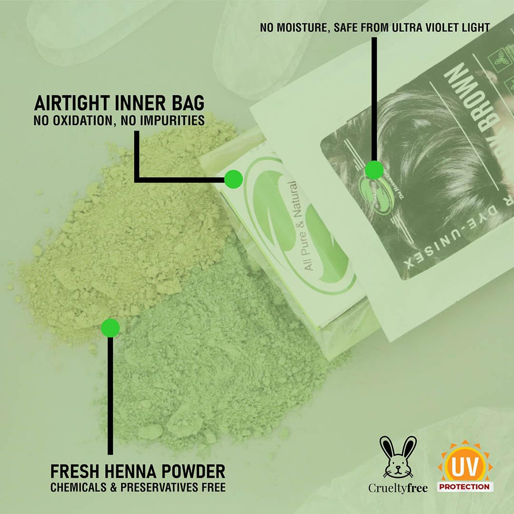 The Henna Guys dark brown henna 150g pack for home use
