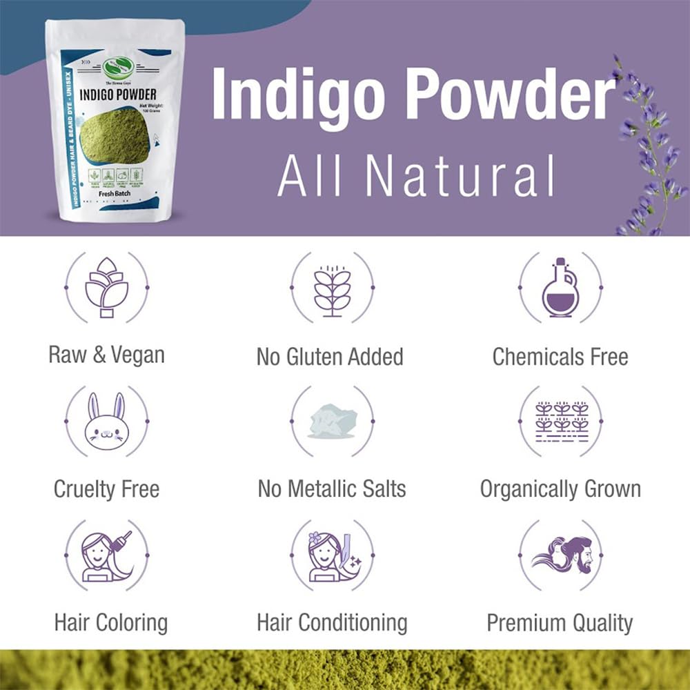 The Henna Guys Indigo powder texture, fine and easy to blend.