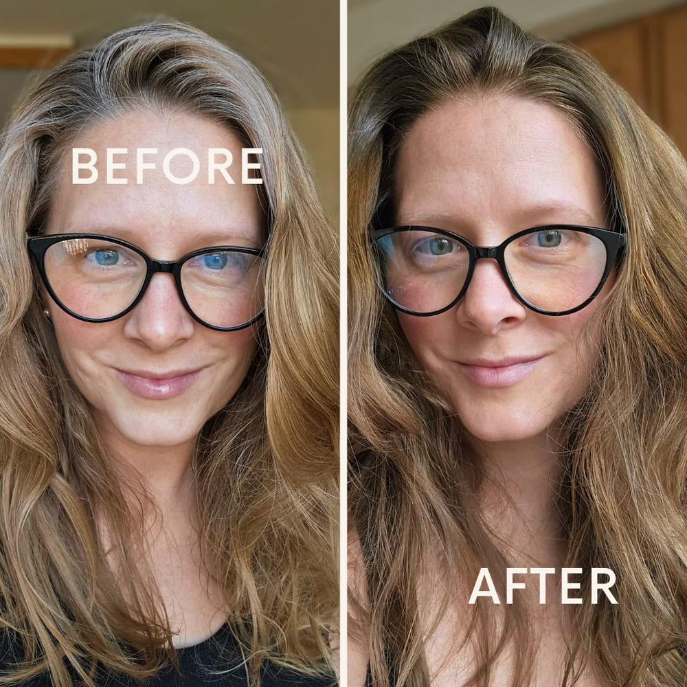 The Henna Guys Light Brown Hair Dye application with gloves