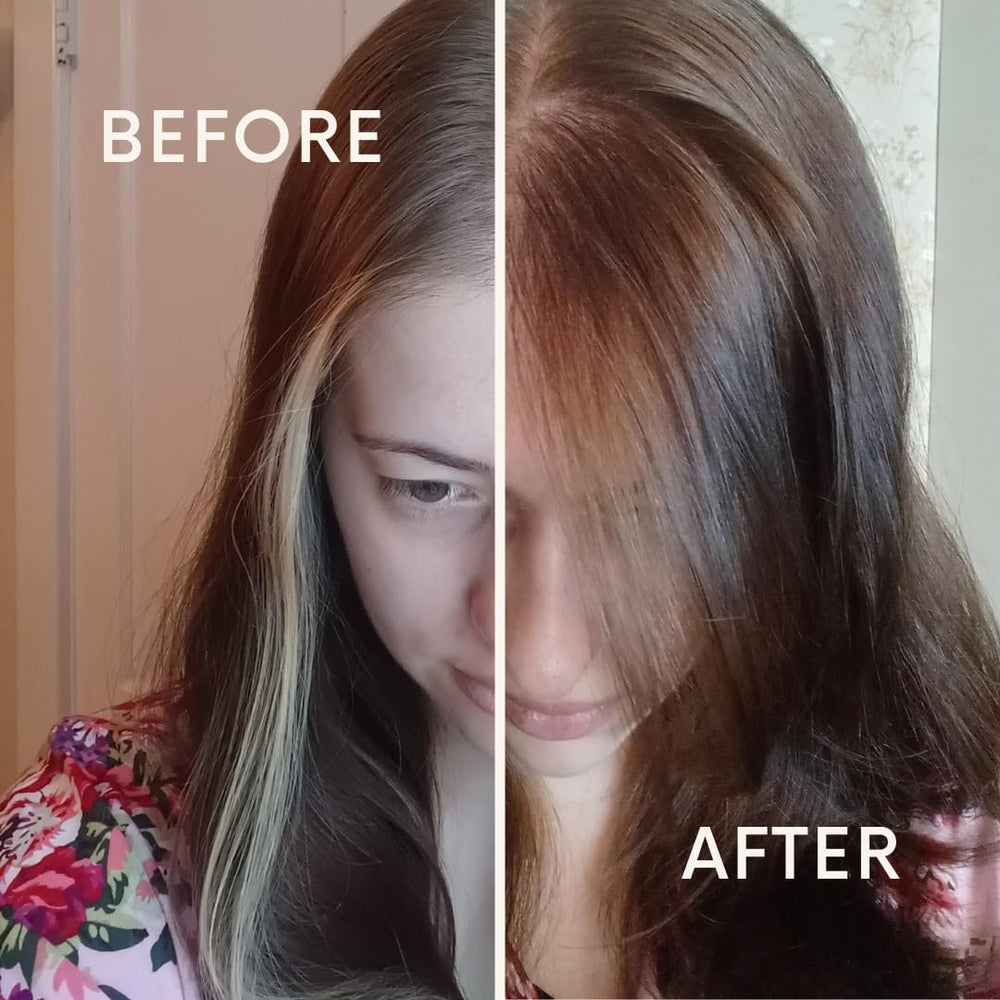 The Henna Guys dye bottle pour demonstrates controlled application for even color.