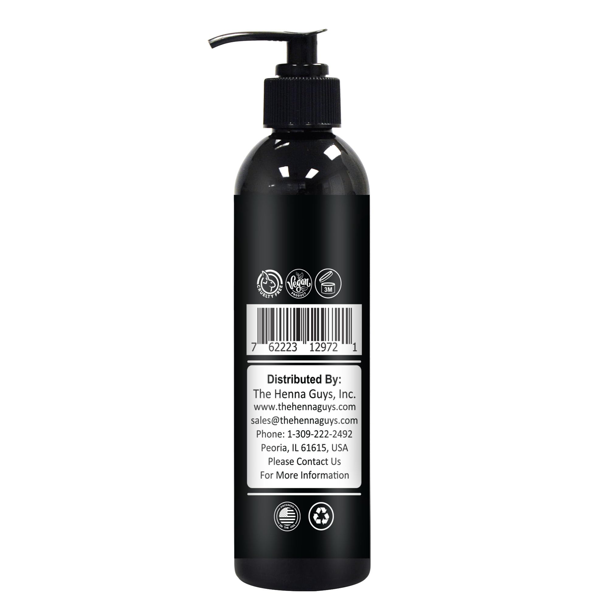 Packshot of The Henna Guys pre-shave oil with masculine branding.