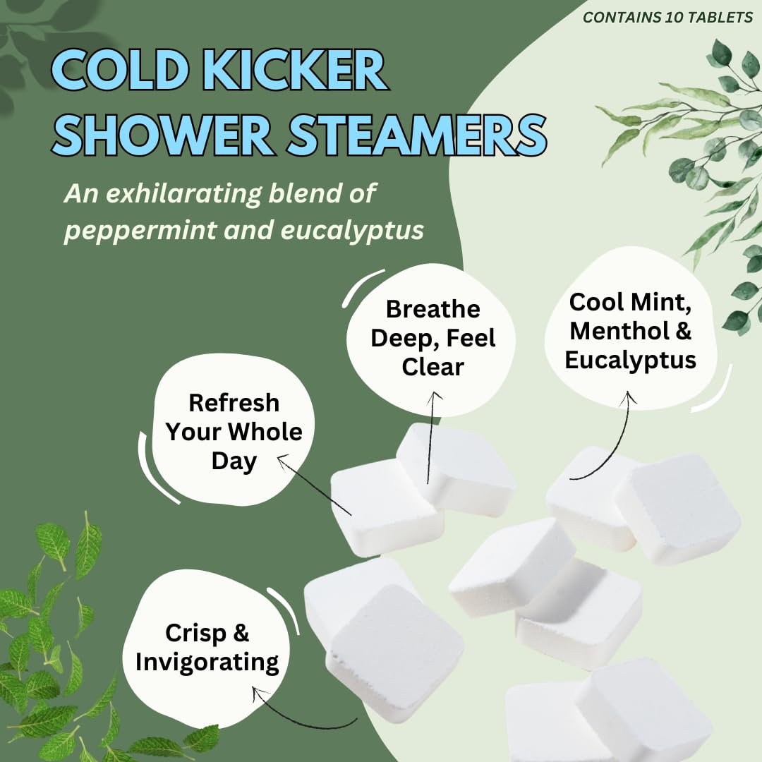 The Herbal Zen Cold Kicker steamers in-use demonstrate a spa-like shower experience at home