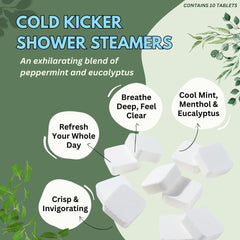 The Herbal Zen Cold Kicker steamers in-use demonstrate a spa-like shower experience at home