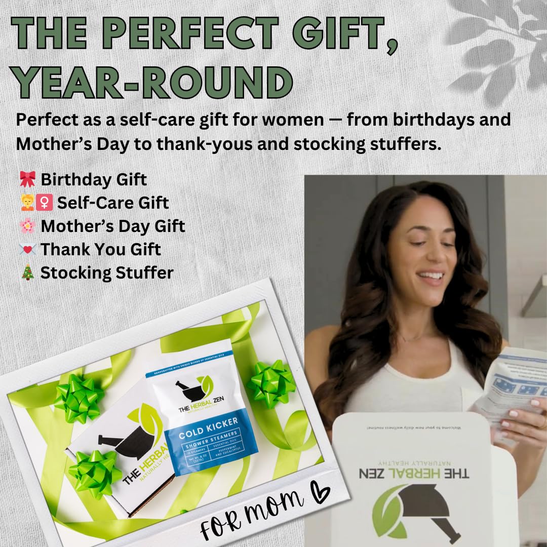 The Herbal Zen Cold Kicker steamers on a bathroom counter, natural oils scent the air