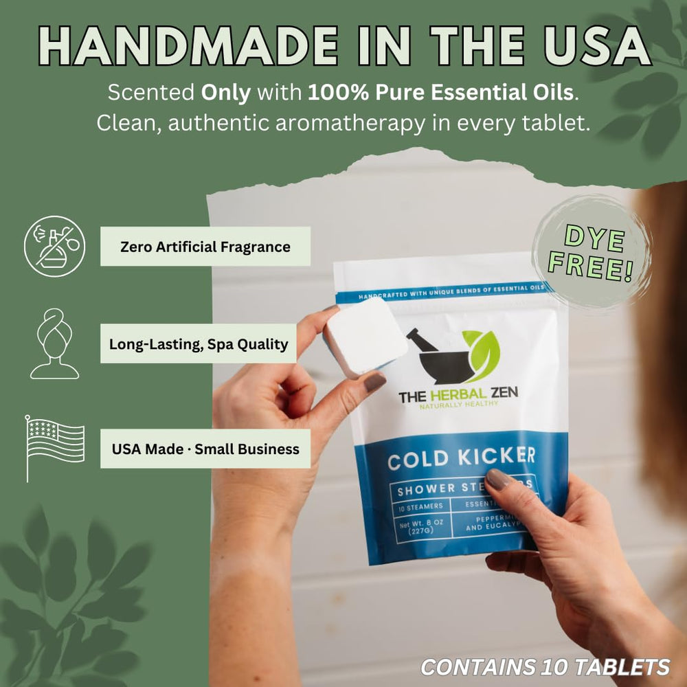 USA-made handmade process shown for Cold Kicker shower steamers
