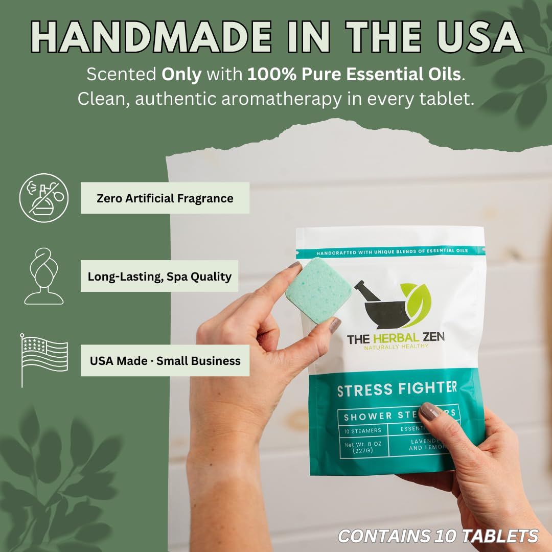 The Herbal Zen handmade in USA shower steamer enhancing daily self-care.