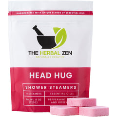 The Herbal Zen Head Hug pack ready for daily shower aromatherapy.