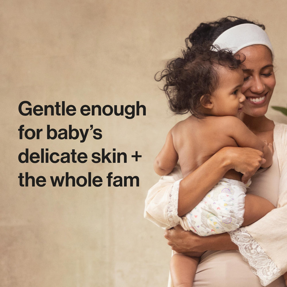 Skin-softening effect from The Honest Company 2-in-1 wash during bath.