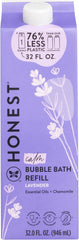 The Honest Company refill carton 32 oz foaming bubble bath for easy refills and reduced waste.