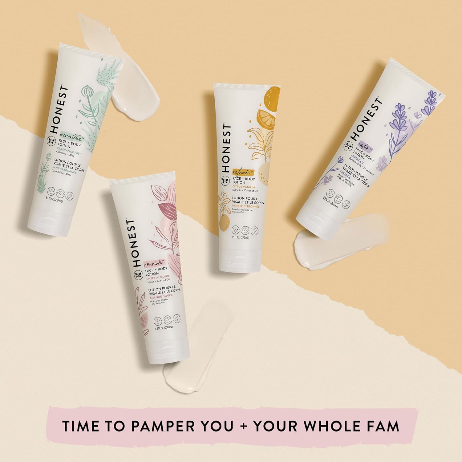 The Honest Company dermatologist-tested badge signals skin-friendly formulation.
