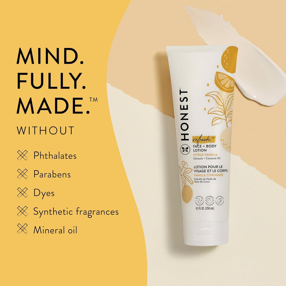 The Honest Company Hydrating Lotion on hand demonstrates lightweight, fast-absorbing moisture.