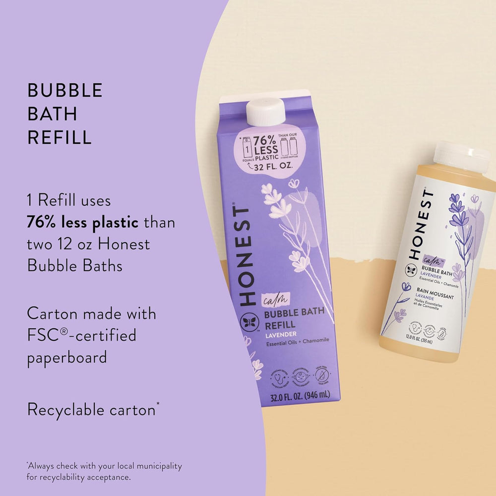 The Honest Company kid-friendly bath time with lavender calm formula for soothing routine.