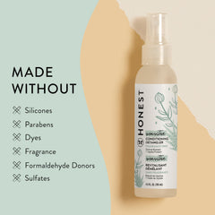 The Honest Company quinoa extract close-up highlights conditioning benefits.