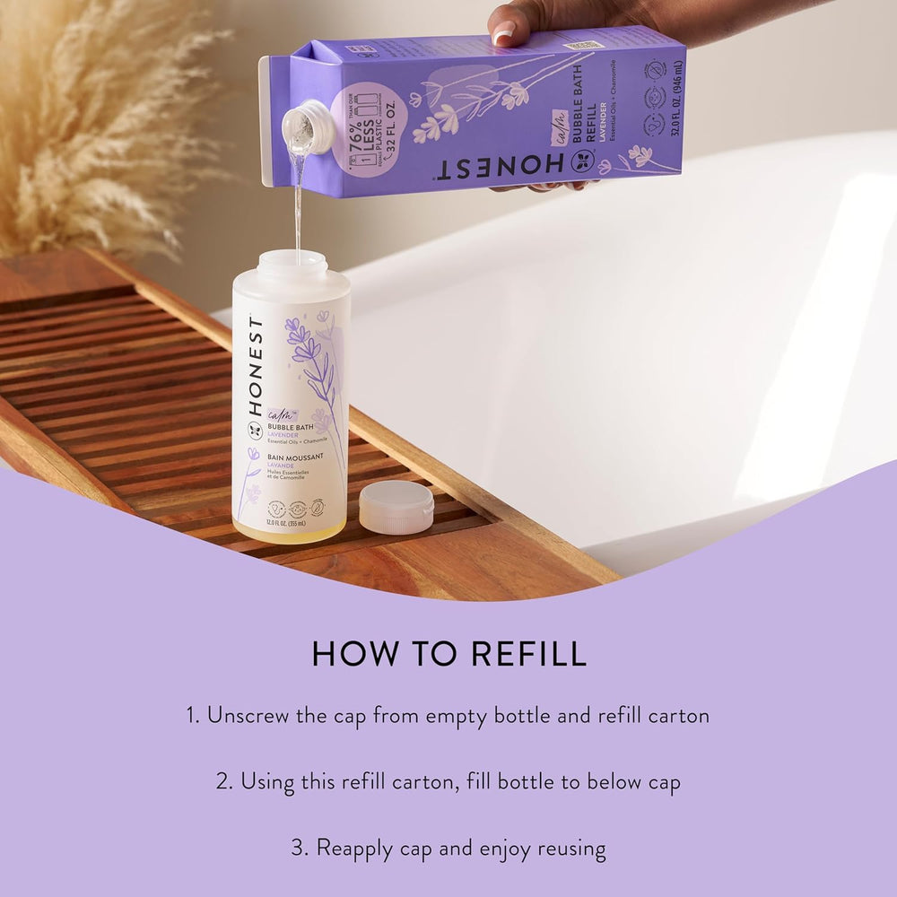 The Honest Company refill carton reducing plastic waste for eco-conscious bath routines.
