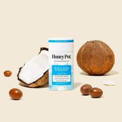 Coconut Shea de The Honey Pot Company aplicación suave para piel sensible.