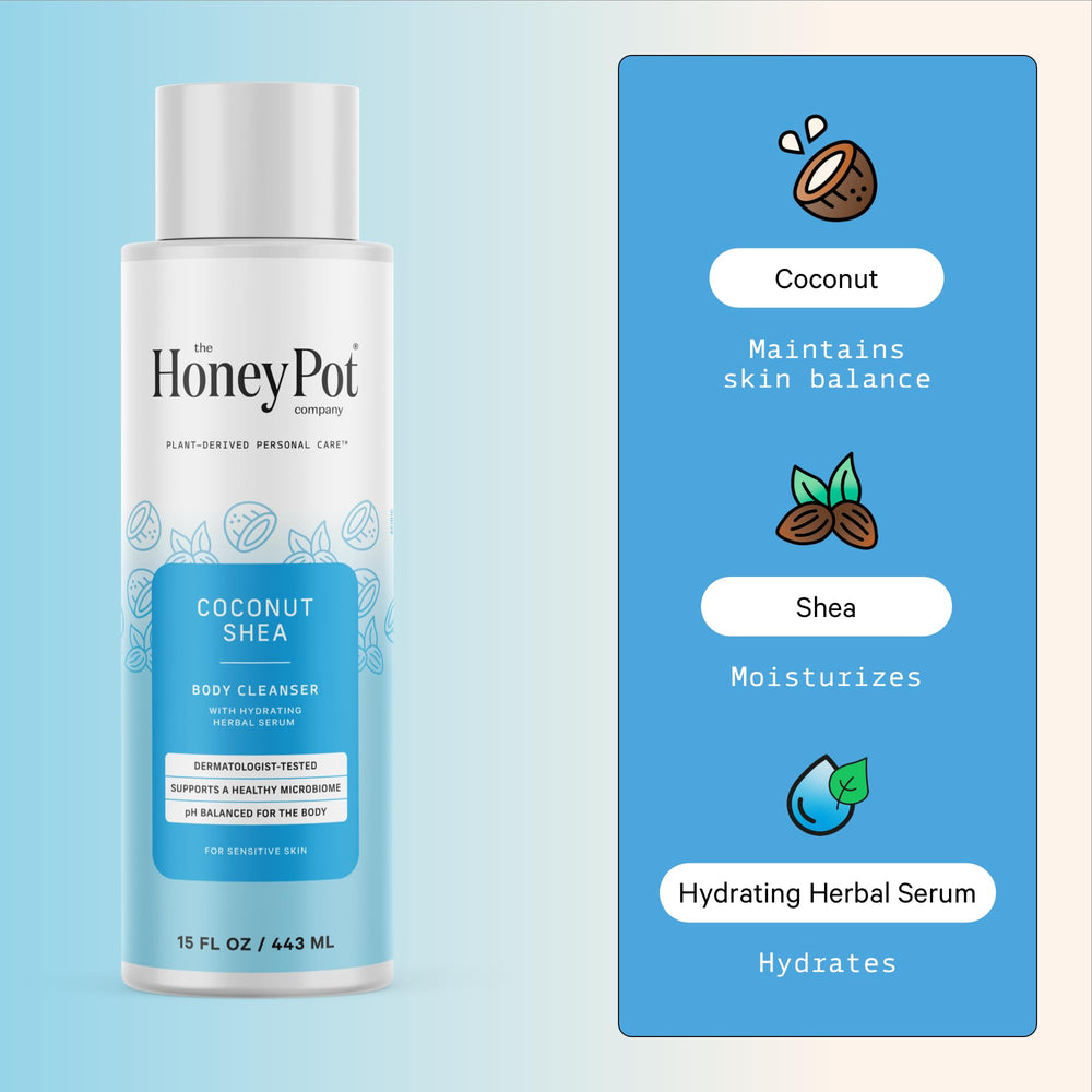 The Honey Pot Coconut Shea dosificador cómodo para duchas rápidas
