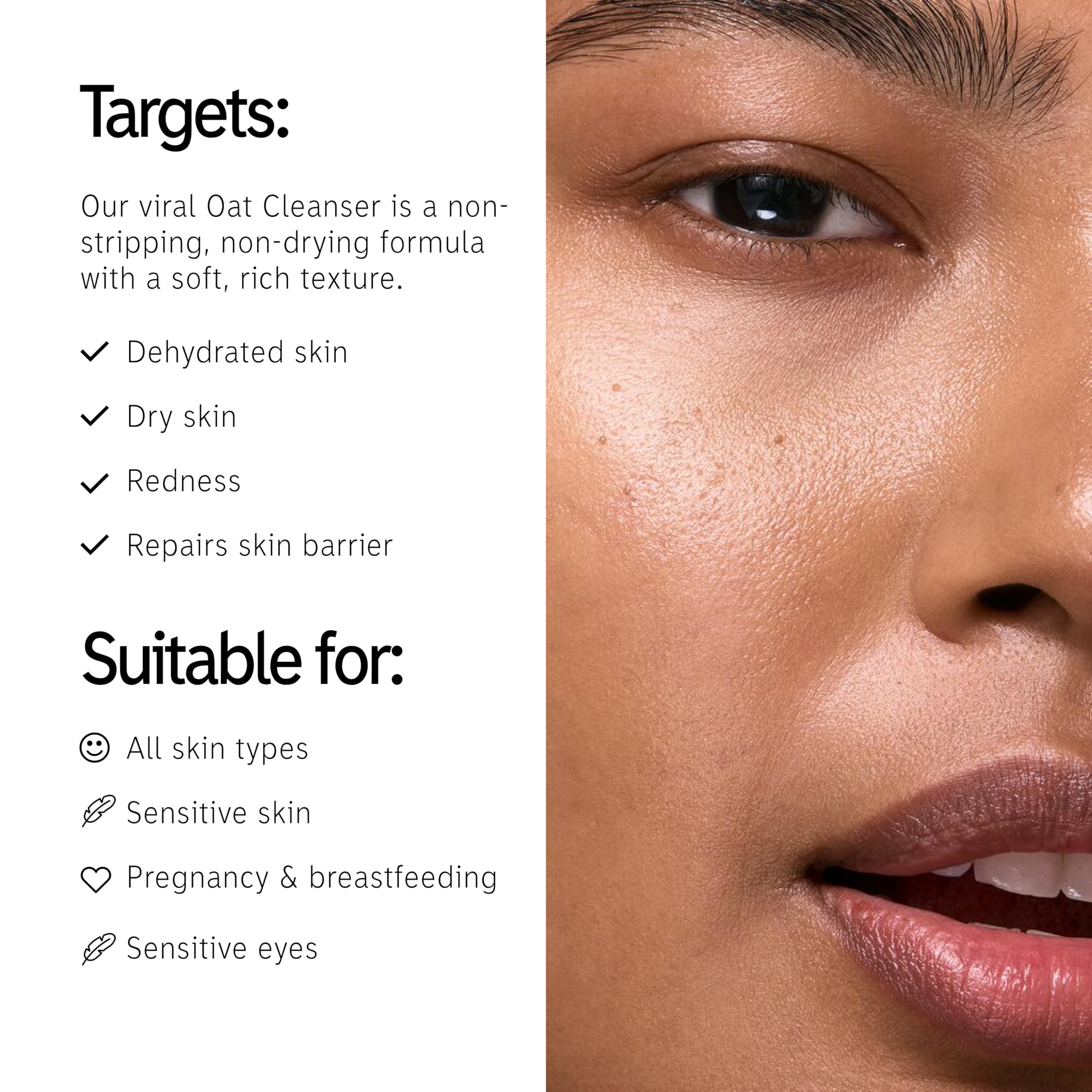 Aplicación del bálsamo en rostro, se funde para retirar maquillaje y SPF.