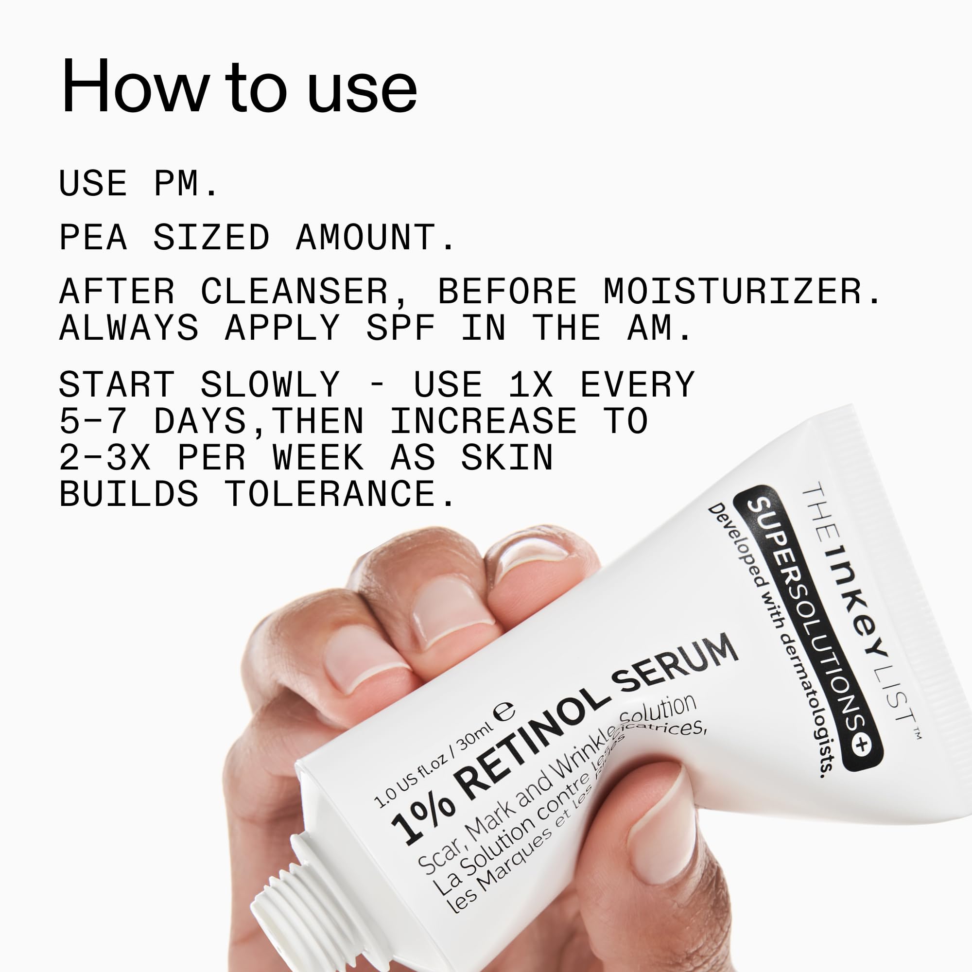 The INKEY List Retinol Serum 1% para rostro y cuello, mejora ritual nocturno.