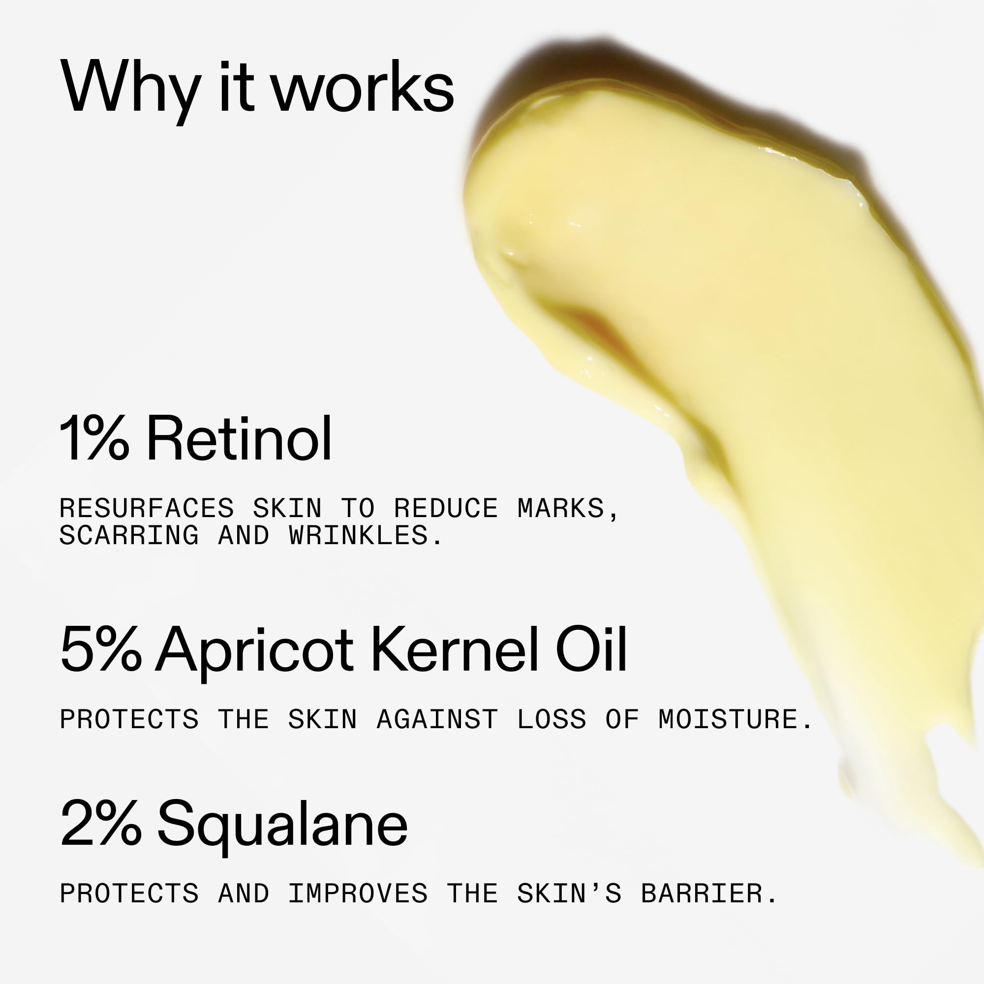 Apto para piel grasa gracias a fórmula sin perfume del serum retinol 1%.