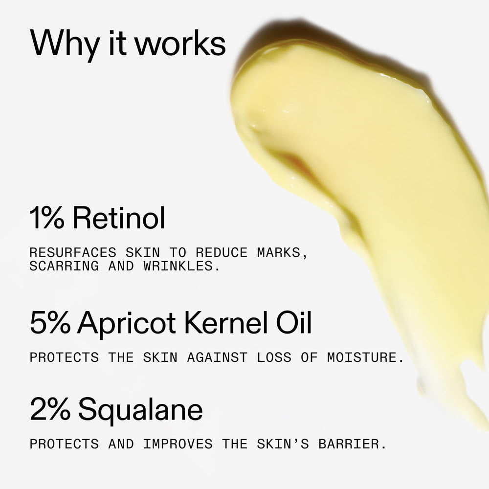 Apto para piel grasa gracias a fórmula sin perfume del serum retinol 1%.