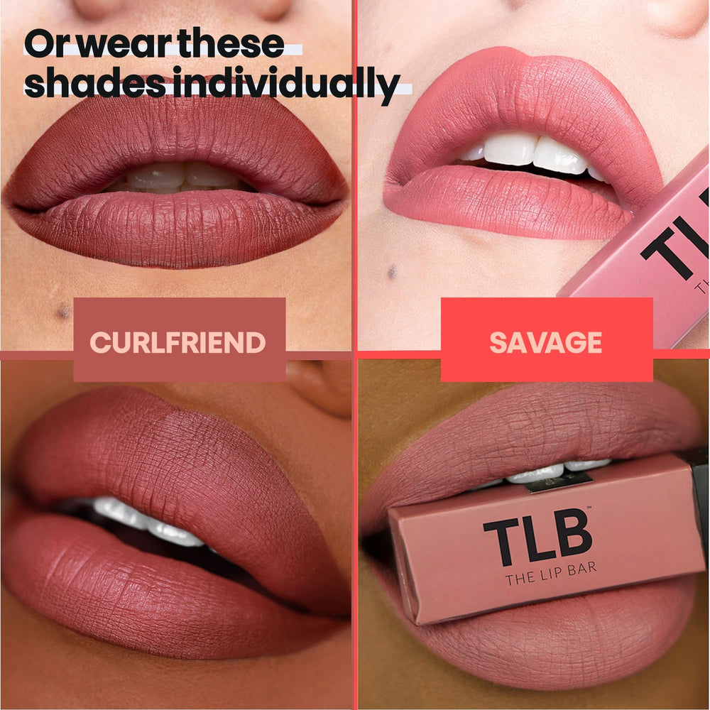 The Lip Bar textura líquida mate, deslizamiento suave y acabado aterciopelado.