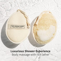 The Loofah Shop textura-fibrosa-delicada, exfoliación suave para la piel.