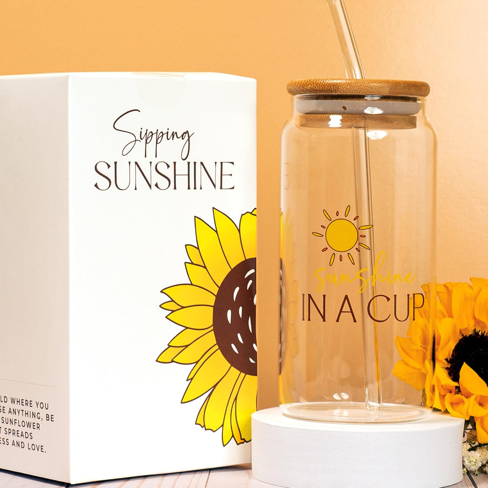 Sunflower insulated sleeve by The Love Crate Co to keep drinks cool