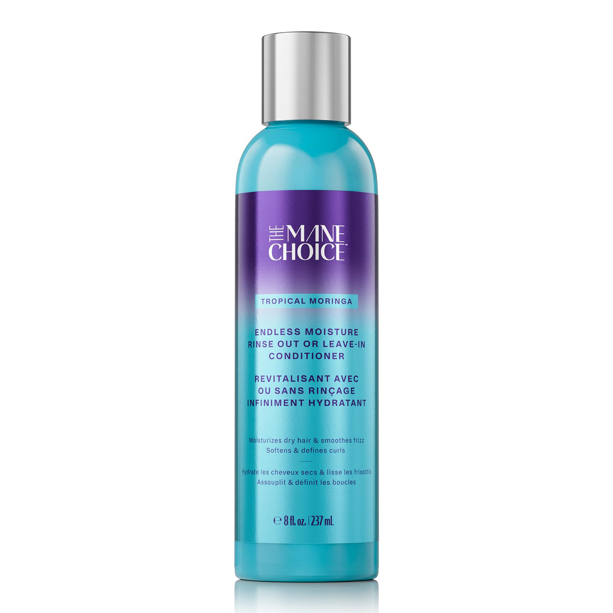 The Mane Choice Tropical Moringa Sweet Oil & Honey Endless Moisture, botella: hidratación profunda para cabello seco
