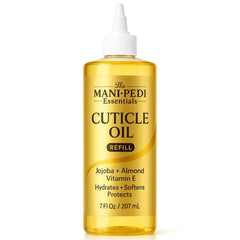 The Mani Pedi Essentials aceite de cutículas refil 7oz para hidratación suave.