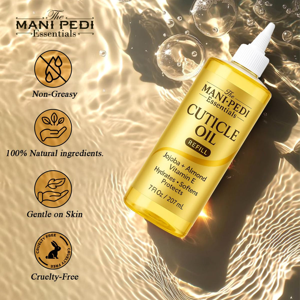 The Mani Pedi Essentials vitamina E aporta brillo visible y protección antioxidante suave.