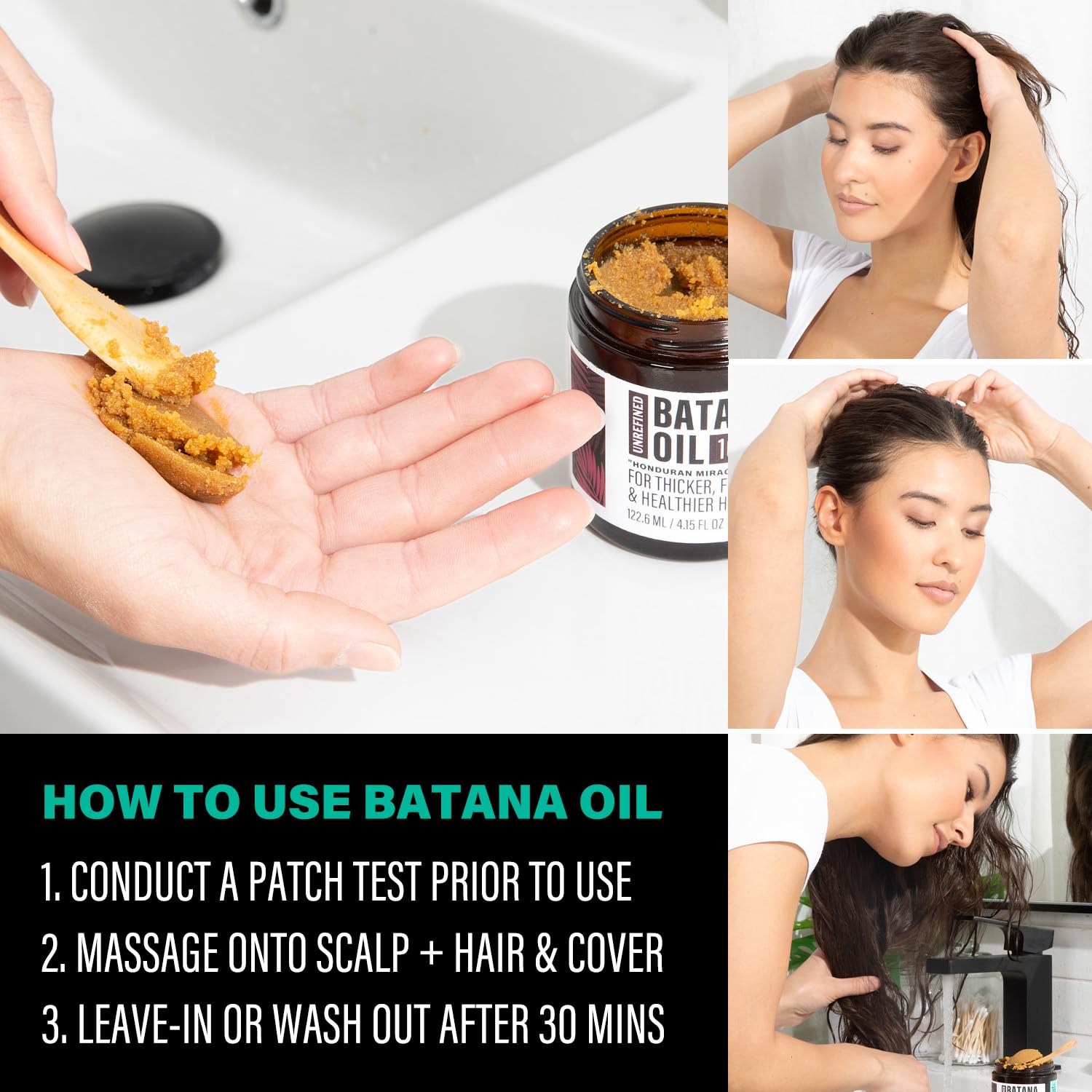 The Mix-Up Batana Oil scalp massage demonstrates nourishing roots and scalp support